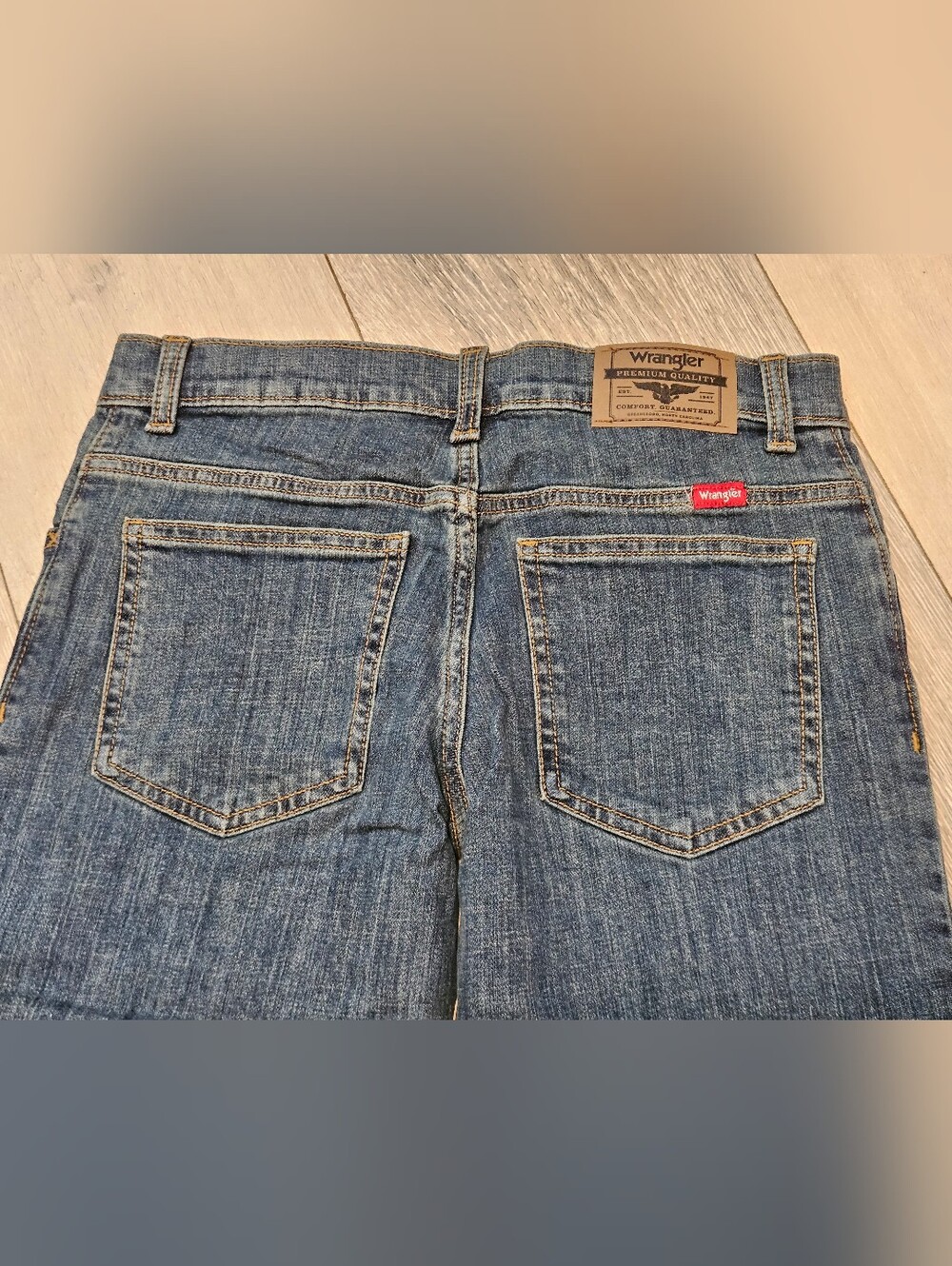 NWT Wrangler Five Star Boys Jeans Size 10 Husky Blue Denim Bootcut - Picture 10 of 11